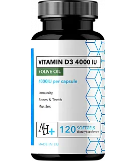 Vitamin D3 4000IU with Olive Oil (gelcaps) AH+