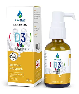 Krople AVITALE Witamina D3 KIDS 400 z lanoliny Olive