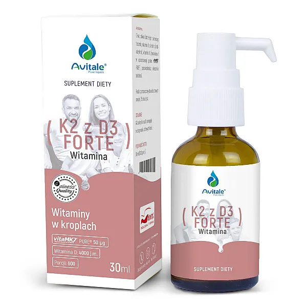 Krople AVITALE Witamina K2 + D3 FORTE - 50mcg + D3 4000IU Olive