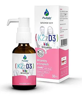AVITALE Witamina K2 + D3 KIDS 25mcg + D3 400IU Olive