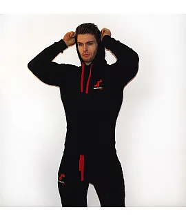 WU&S Bluza męska z kapturem czarna PREMIUM testosterone.pl
