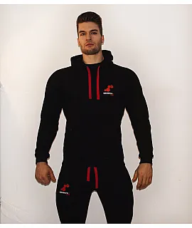WU&S Spodnie dresowe męskie czarne PREMIUM Testosterone.pl