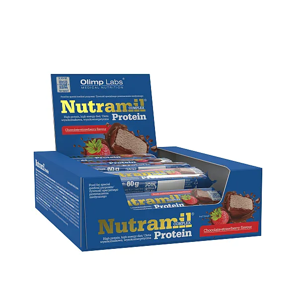 Baton Nutramil Complex Protein Czekolada Truskawka