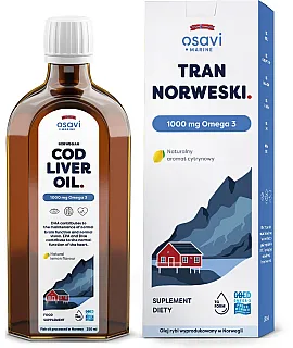 Tran Norweski 1000mg liquid (różne smaki)