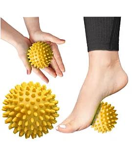 Piłka z kolcami do masażu SPIKE+ 10cm (żółta)