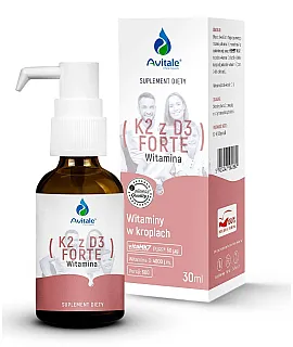 Krople AVITALE Witamina K2 + D3 FORTE - 50mcg + D3 4000IU Olive