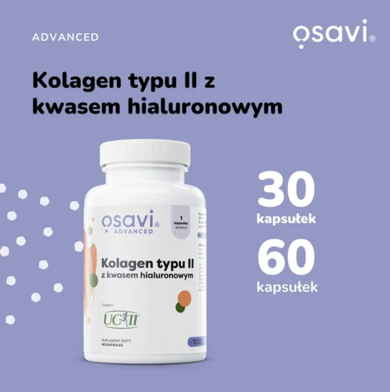 Osavi Kolagen typu II z kwasem hialuronowym, grafika producenta