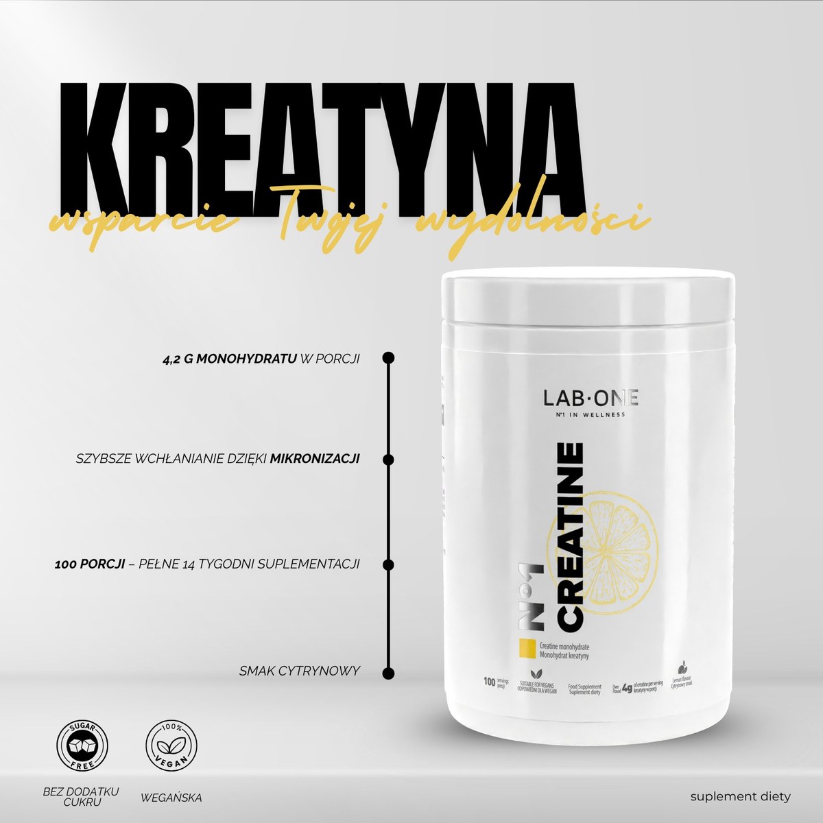 Lab-One Creatine cytrynowa, infografika
