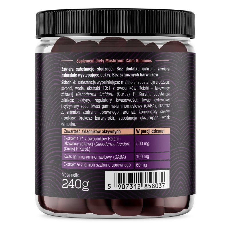 Solve Labs Mushroom Calm Gummies, grafika producenta