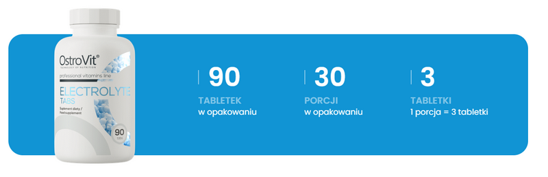 OstroVit Electrolyte Tabs: 90 tabletek, 30 porcji, 1 porcja to 3 tabletki