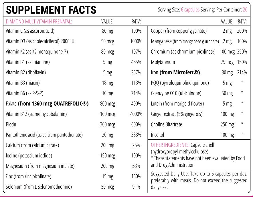 Apollos Hegemony Diamond Prenatal Multivitamin Diamond Prenatal